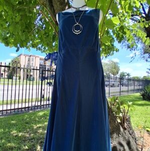 🔥 LUXE VELVET GREEN BLUE SWING MIDI Dress Size 14